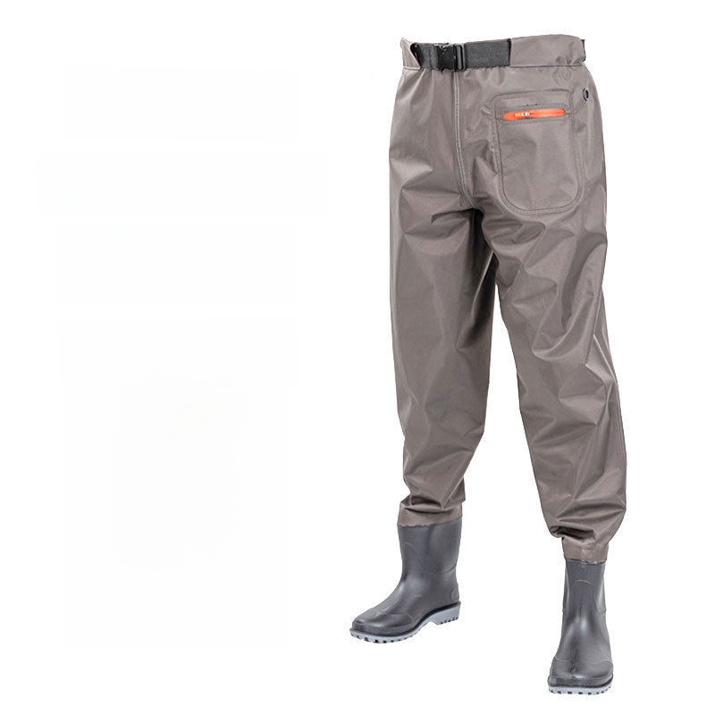 Fishing Rain Suit - กางเกงกันฝนเอวสูงแบบหนา พร้อมรองเท้าบูท กางเกงกันฝนครึ่งตัวน้ำหนักเบาพิเศษสำหรับตกปลา กันน้ำ สำหรับผู้ชายและผู้หญิง