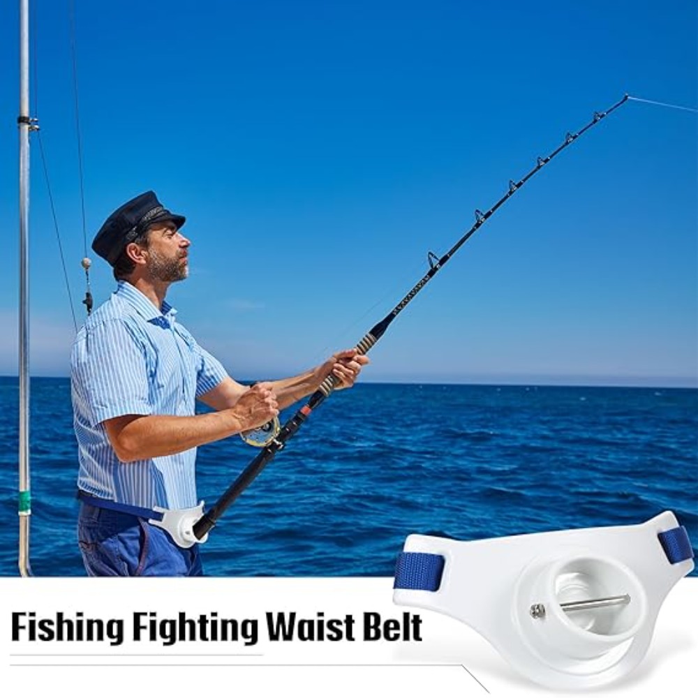 Fishing Belt - 360 ° สายรัดเอวสำหรับตกปลาแบบปรับได้ ช่วยในการจับปลา ขนาดเส้นผ่านศูนย์กลางด้านใน 2.3