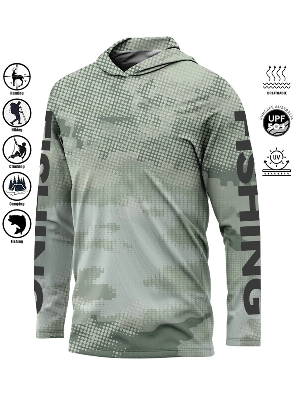 Fishing Shirt Uv Protection - เสื้อตกปลา MALFC Hood Fishing Shirt เสื้อผ้าตกปลาสำหรับผู้ชาย