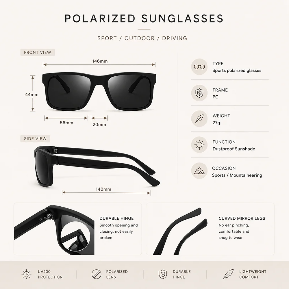 แว่นกันแดดโพลาไรซ์สำหรับผู้ชาย - Fishing Sunglasses Polarized บทวิจารณ์และราคา