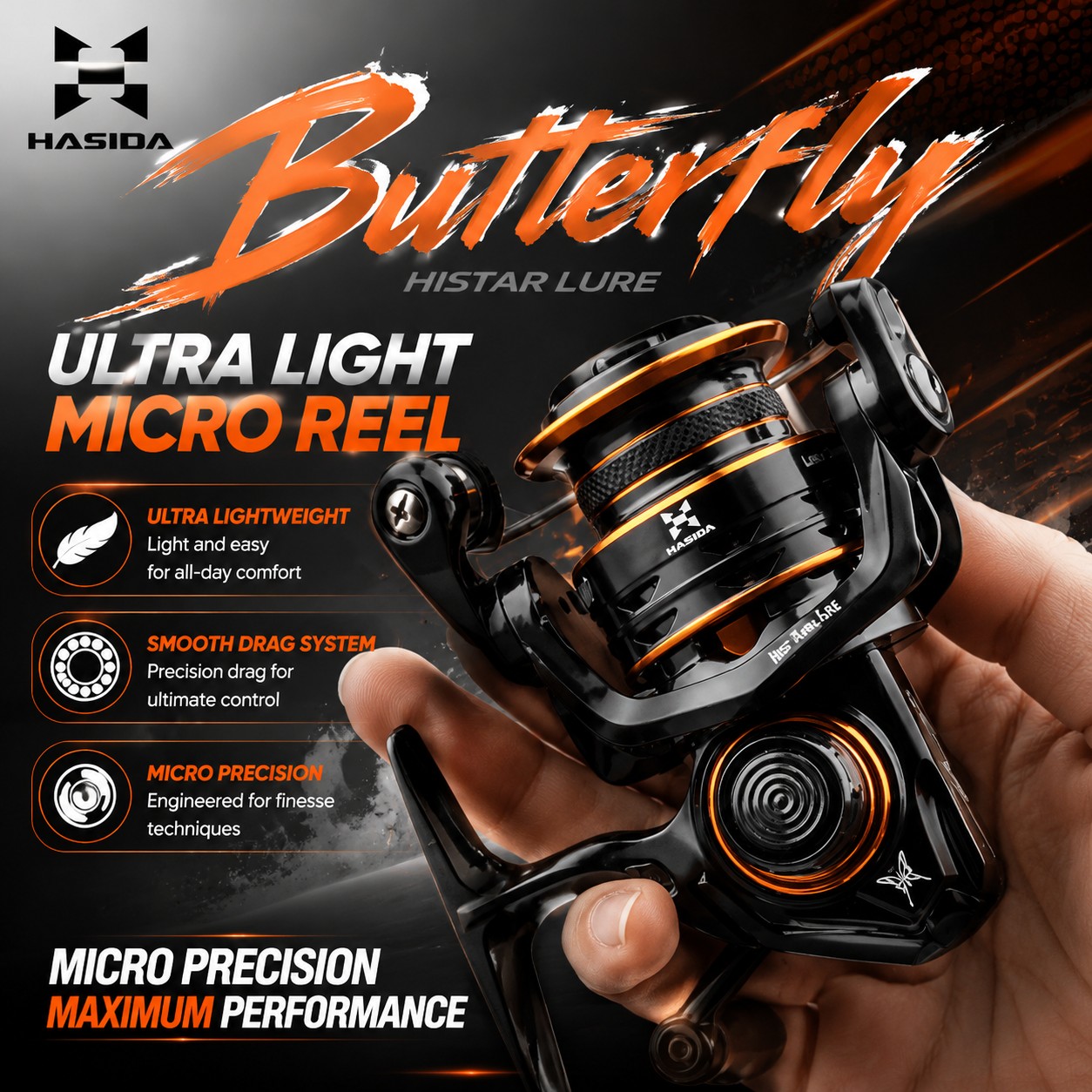 รอกสปินนิ่ง HASIDA Butterfly 8 - Kastking Reel Zephyr บทวิจารณ์และราคา
