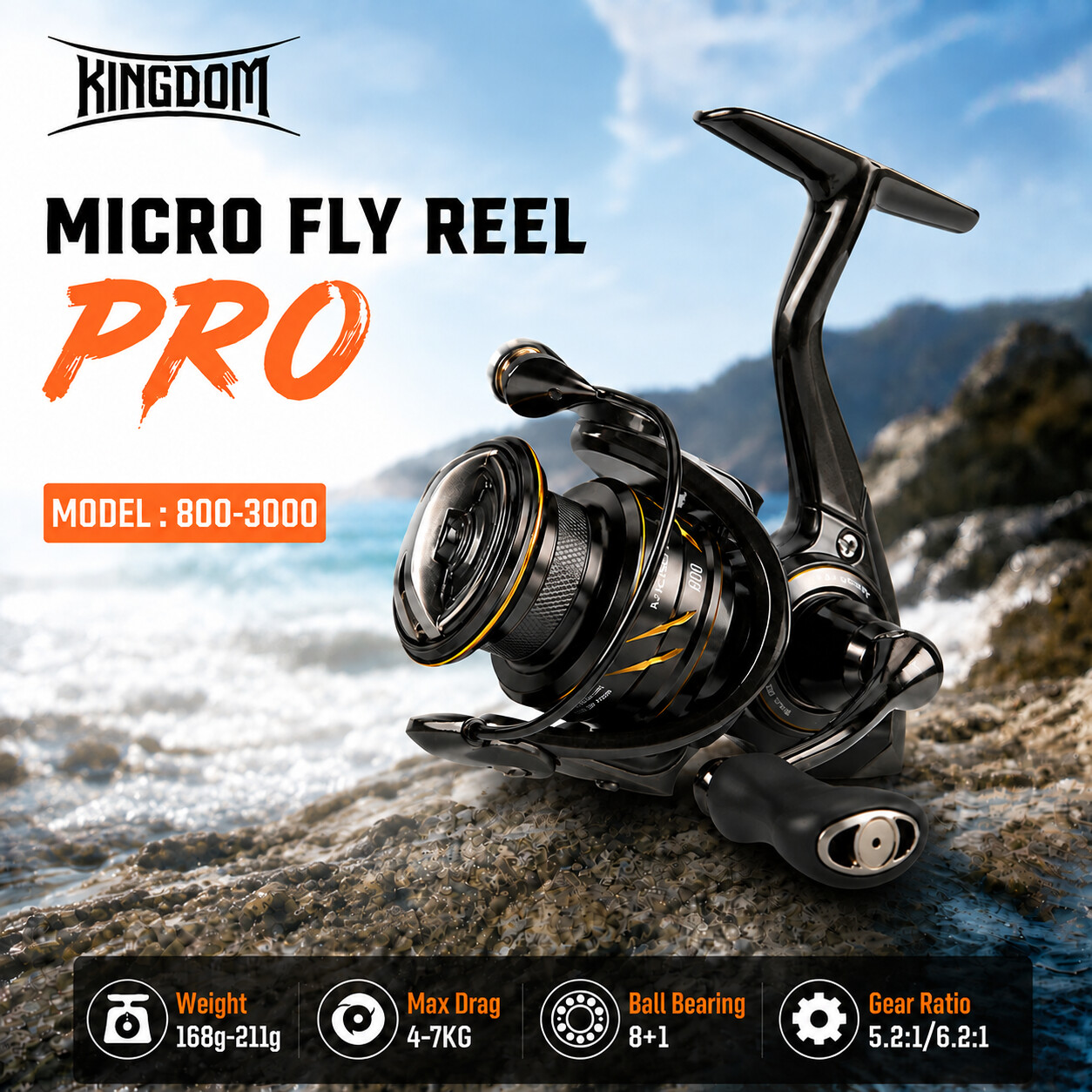 รอกตกปลา Kingdom Micro Fly Pro - Kastking Reel Zephyr บทวิจารณ์และราคา